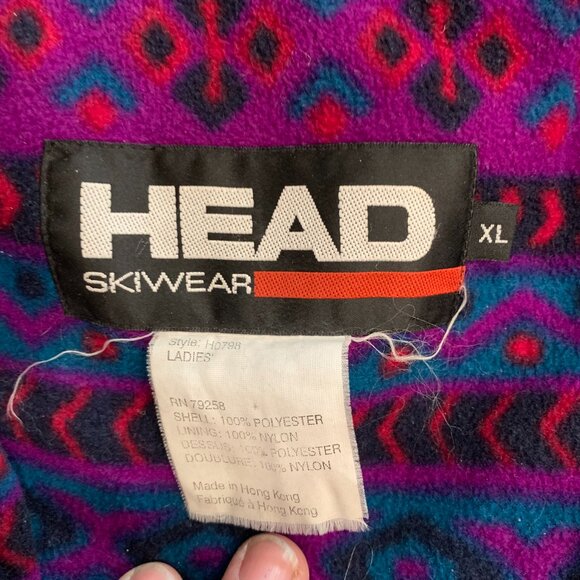 Head Skiwear ladies Sz. XL Jacket Coat. Aztec inner Lining. RETRO/VINTAGE - Picture 2 of 4